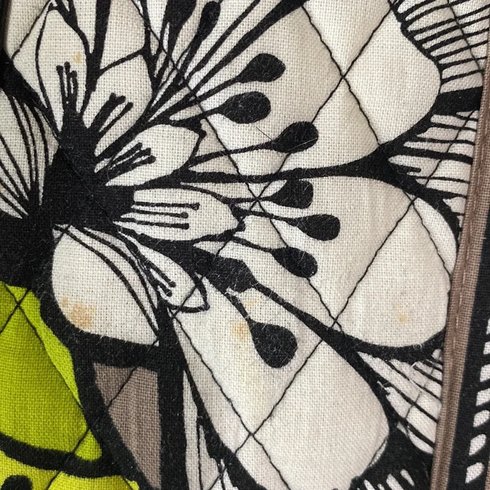 Vera Bradley black, white, & yellow floral crossbody purse